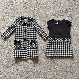 Bonnie Jean Toddler Houndstooth Dress Set